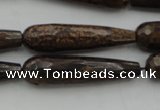 CTR45 15.5 inches 10*40mm faceted teardrop bronzite gemstone beads