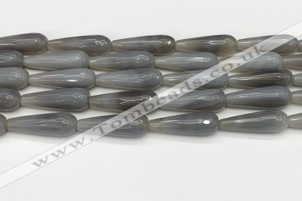 CTR450 15.5 inches 10*30mm faceted teardrop agate beads wholesale