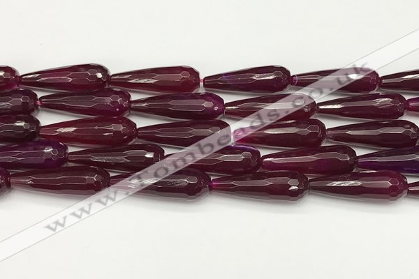 CTR453 15.5 inches 10*30mm faceted teardrop agate beads wholesale