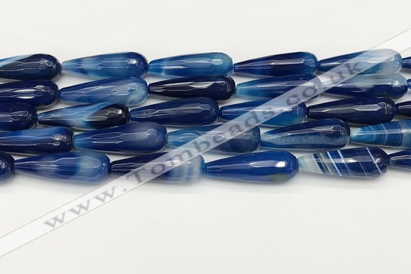 CTR458 15.5 inches 10*30mm faceted teardrop agate beads wholesale