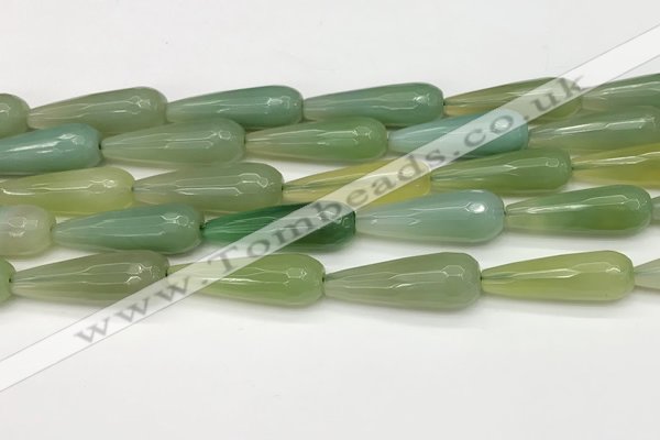 CTR460 15.5 inches 10*30mm faceted teardrop agate beads wholesale