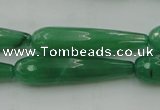 CTR50 15.5 inches 10*40mm faceted teardrop green aventurine beads