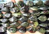 CTR514 15 inches 13*18mm flat teardrop dragon blood jasper beads