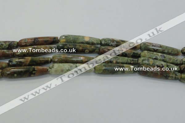 CTR59 15.5 inches 10*40mm faceted teardrop rhyolite gemstone beads