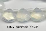 CTR602 Top drilled 10*10mm faceted briolette opalite beads wholesale