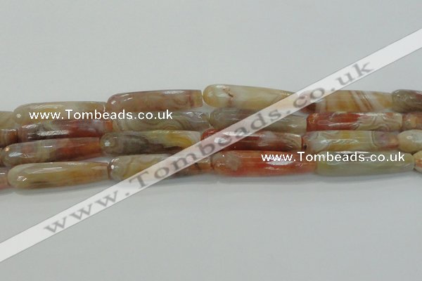 CTR63 15.5 inches 10*40mm faceted teardrop yellow agate beads