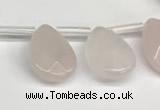 CTR660 Top drilled 10*14mm faceted briolette rose quartz beads