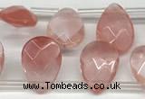 CTR661 Top drilled 10*14mm faceted briolette cherry quartz beads