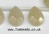 CTR663 Top drilled 10*14mm faceted briolette yellow aventurine beads