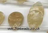 CTR692 Top drilled 12*16mm faceted briolette yellow watermelon beads