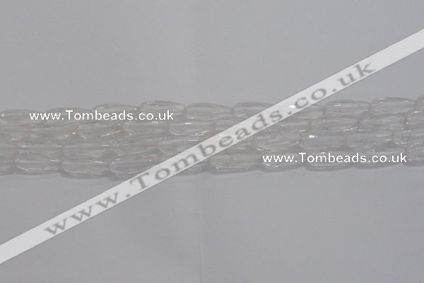 CTR70 15.5 inches 6*16mm faceted teardrop white crystal beads