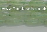 CTR72 15.5 inches 6*16mm faceted teardrop green rutilated quartz beads