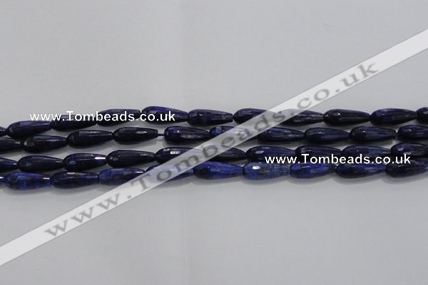 CTR76 15.5 inches 6*16mm faceted teardrop lapis lazuli beads