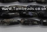 CTR78 15.5 inches 6*16mm faceted teardrop grey opal gemstone beads