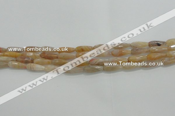CTR80 15.5 inches 6*16mm faceted teardrop yellow agate beads