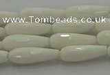 CTR83 15.5 inches 6*16mm faceted teardrop white porcelain beads