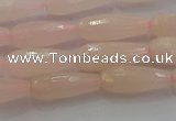 CTR84 15.5 inches 6*16mm faceted teardrop peach stone beads