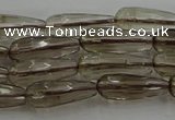 CTR85 15.5 inches 6*16mm faceted teardrop smoky quartz beads