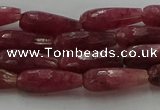 CTR86 15.5 inches 6*16mm faceted teardrop strawberry quartz beads