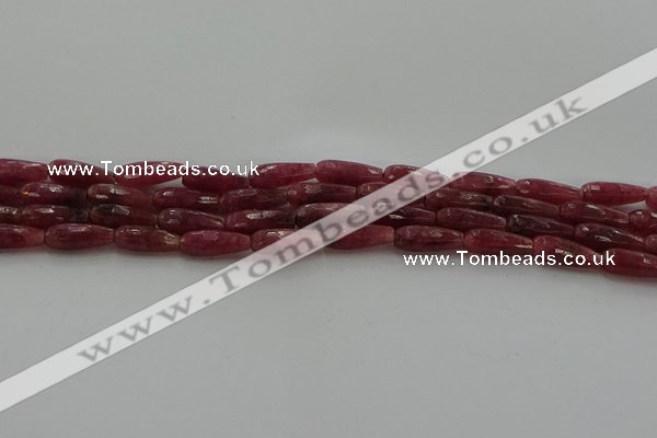 CTR86 15.5 inches 6*16mm faceted teardrop strawberry quartz beads