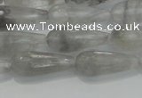 CTR90 15.5 inches 8*20mm faceted teardrop cloudy quartz beads