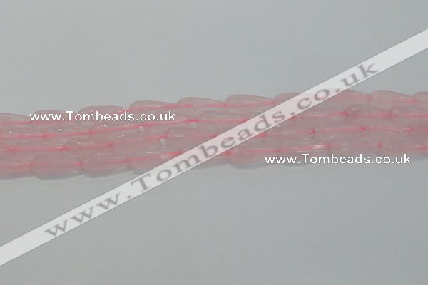 CTR91 15.5 inches 8*20mm faceted teardrop rose quartz beads