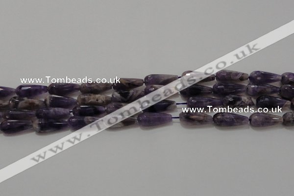 CTR94 15.5 inches 8*20mm faceted teardrop dogtooth amethyst beads