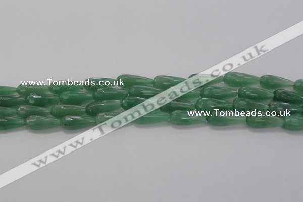 CTR97 15.5 inches 8*20mm faceted teardrop green aventurine beads