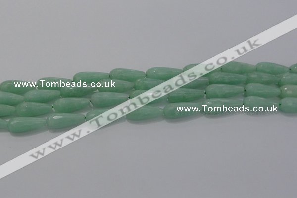 CTR98 15.5 inches 8*20mm faceted teardrop jade gemstone beads