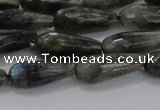 CTR99 15.5 inches 8*20mm faceted teardrop labradorite beads
