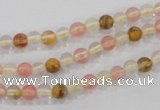 CTS01 15.5 inches 4mm round tigerskin glass beads wholesale