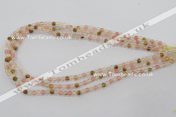 CTS01 15.5 inches 4mm round tigerskin glass beads wholesale