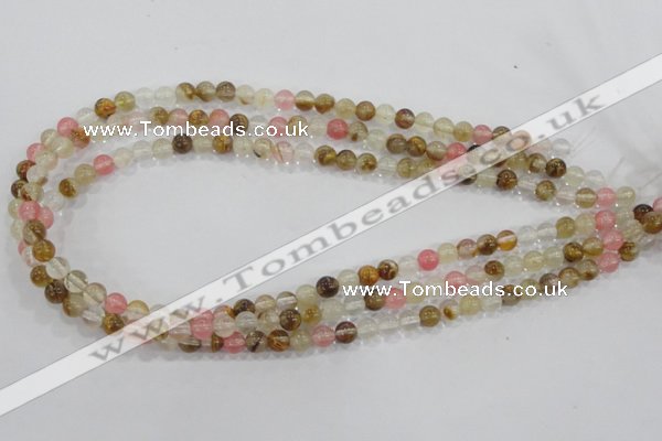 CTS02 15.5 inches 6mm round tigerskin glass beads wholesale