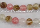 CTS03 15.5 inches 8mm round tigerskin glass beads wholesale