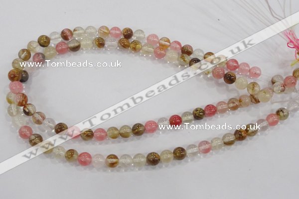 CTS03 15.5 inches 8mm round tigerskin glass beads wholesale