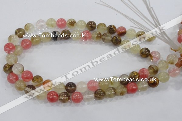 CTS05 15.5 inches 12mm round tigerskin glass beads wholesale