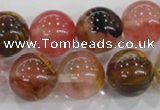 CTS07 15.5 inches 16mm round tigerskin glass beads wholesale