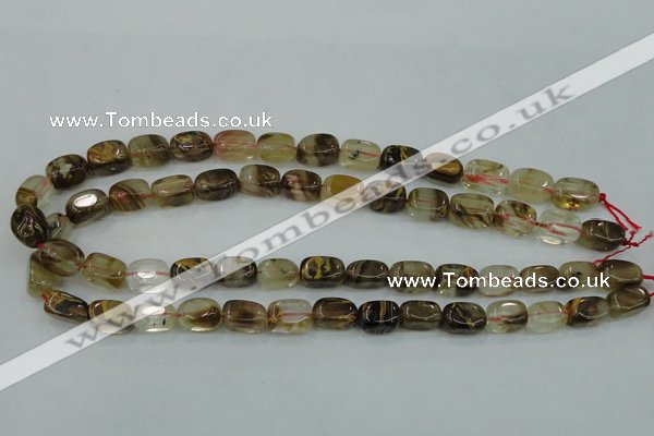 CTS56 15.5 inches 8*14mm nugget tigerskin glass beads wholesale