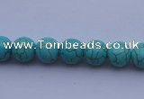 CTU04 15.5 inches 10mm round blue turquoise strand beads Wholesale