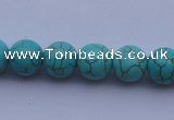 CTU07 15.5 inches 16mm round blue turquoise strand beads Wholesale