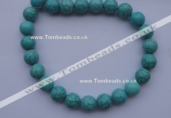 CTU08 15.5 inches 18mm round blue turquoise strand beads Wholesale