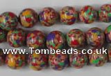 CTU1053 15.5 inches 10mm round synthetic turquoise beads wholesale