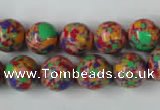 CTU1054 15.5 inches 12mm round synthetic turquoise beads wholesale