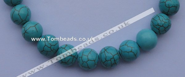 CTU11 15.5 inches 30mm round blue turquoise strand beads Wholesale