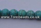 CTU12 15.5 inches 8mm faceted round blue turquoise beads Wholesale