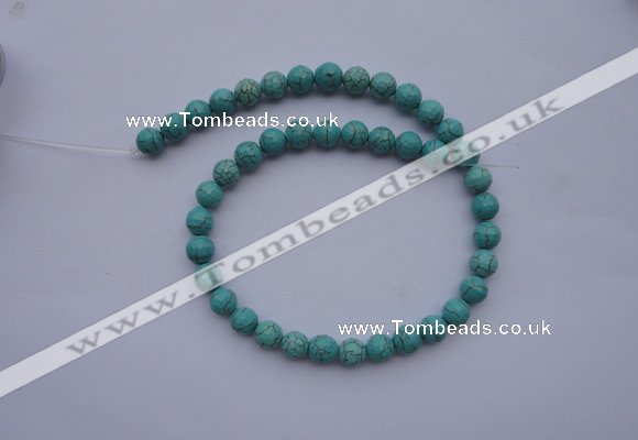 CTU12 15.5 inches 8mm faceted round blue turquoise beads Wholesale