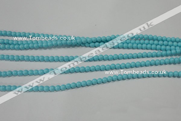 CTU1210 15.5 inches 4mm round synthetic turquoise beads