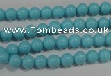 CTU1212 15.5 inches 8mm round synthetic turquoise beads