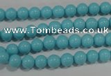 CTU1212 15.5 inches 8mm round synthetic turquoise beads