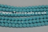 CTU1220 15.5 inches 4mm faceted round synthetic turquoise beads